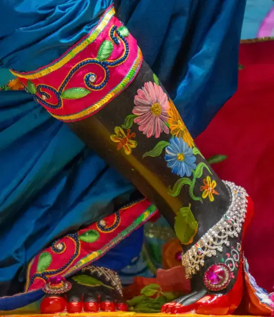 Krishna sacred lotus feet divine symbols spiritual worship