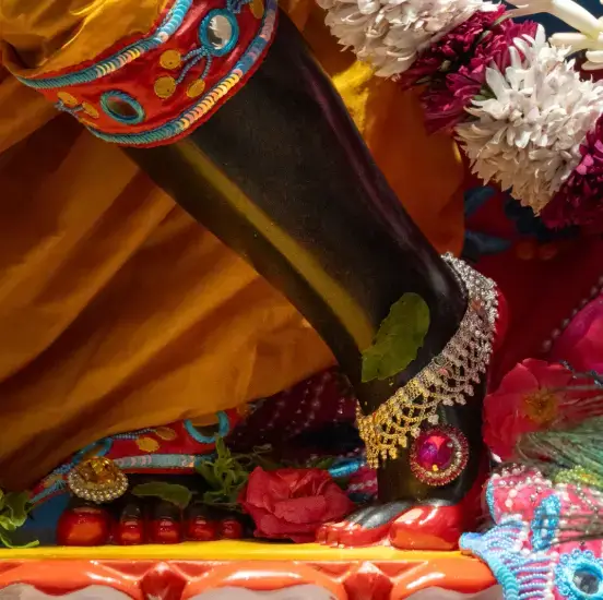 Lord Krishna lotus feet holy marks devotional meditation